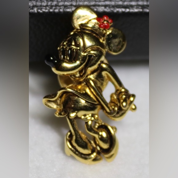Napier Disney Pin Set Mickey Minnie Mouse Gold Tone Lapel Signed Vintage - Picture 4 of 9